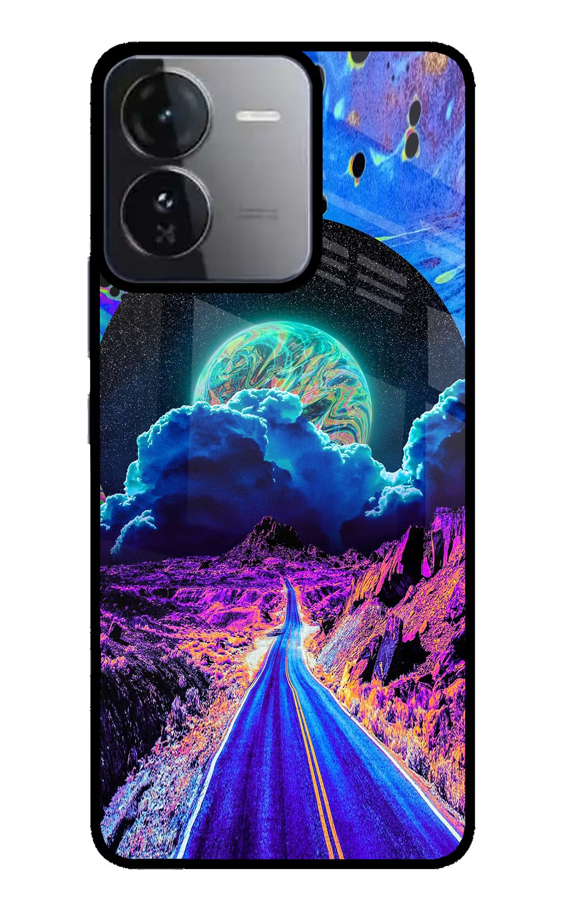 Psychedelic Painting iQOO Z9 5G Glass Case Back Cover by Casekaro