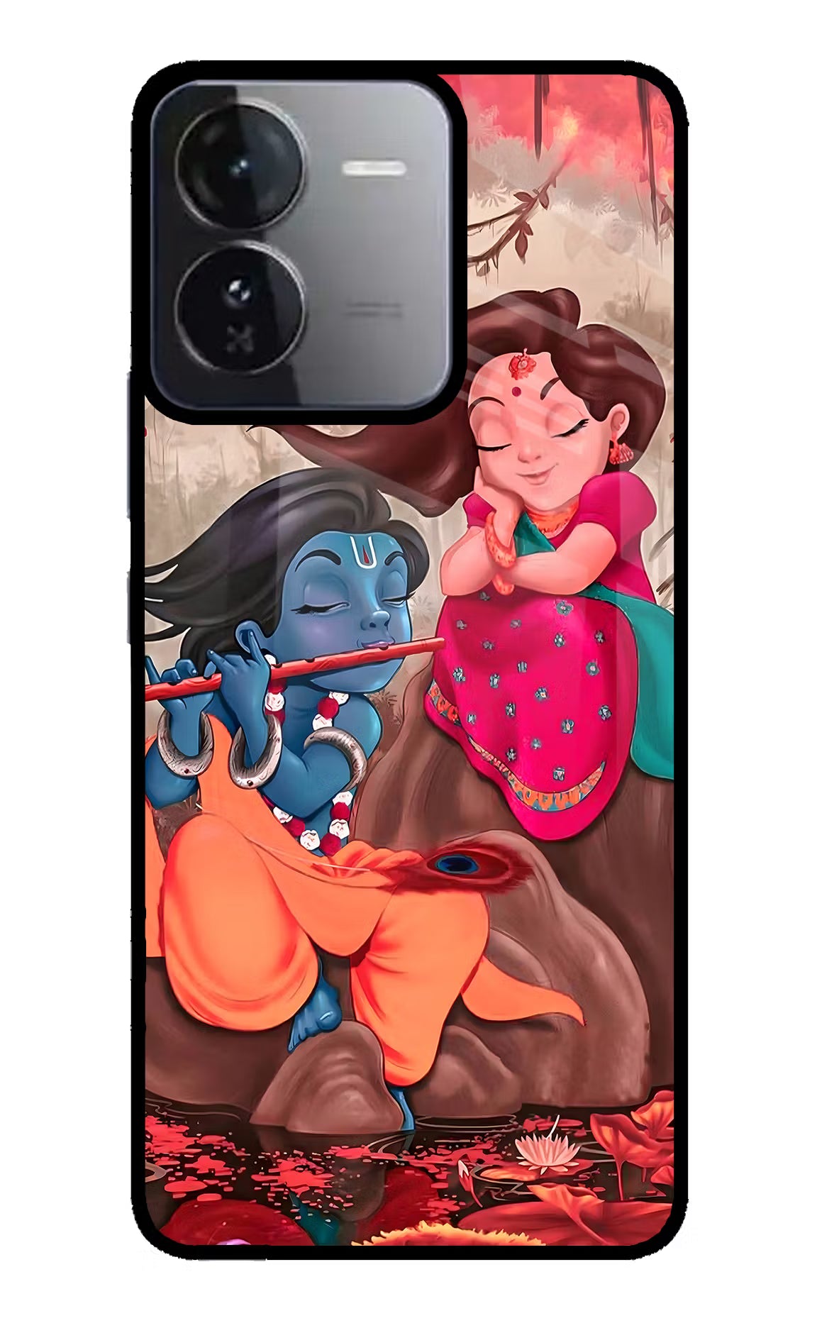 Radhe Krishna iQOO Z9 5G Glass Case Back Cover by Casekaro