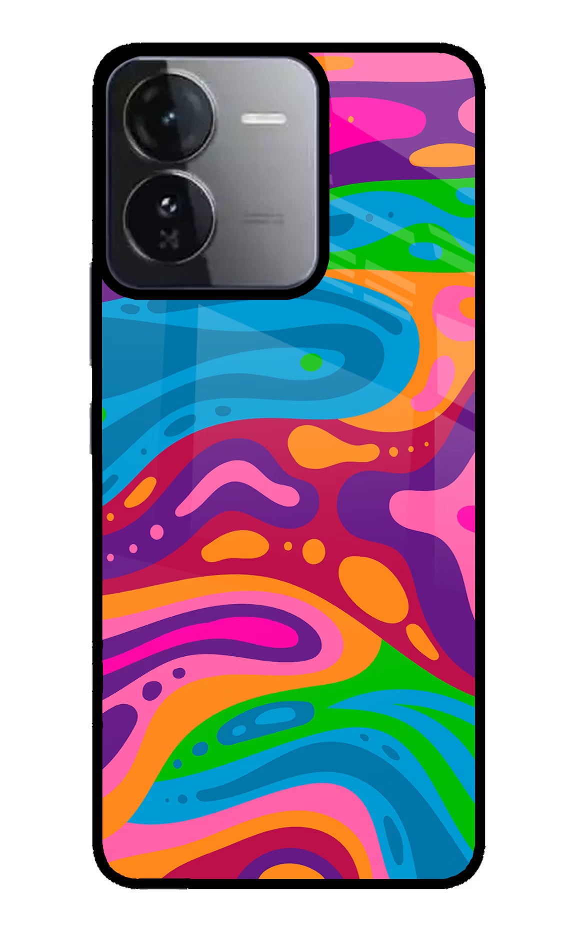 Trippy Pattern iQOO Z9 5G Glass Case Back Cover by Casekaro