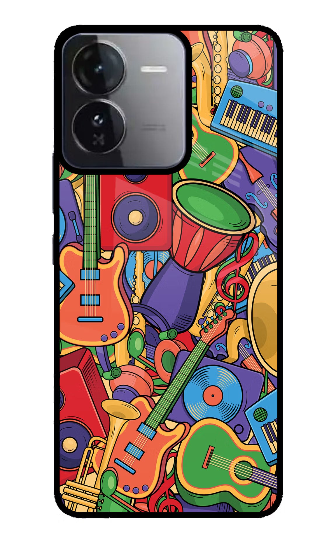 Music Instrument Doodle iQOO Z9 5G Glass Case Back Cover by Casekaro