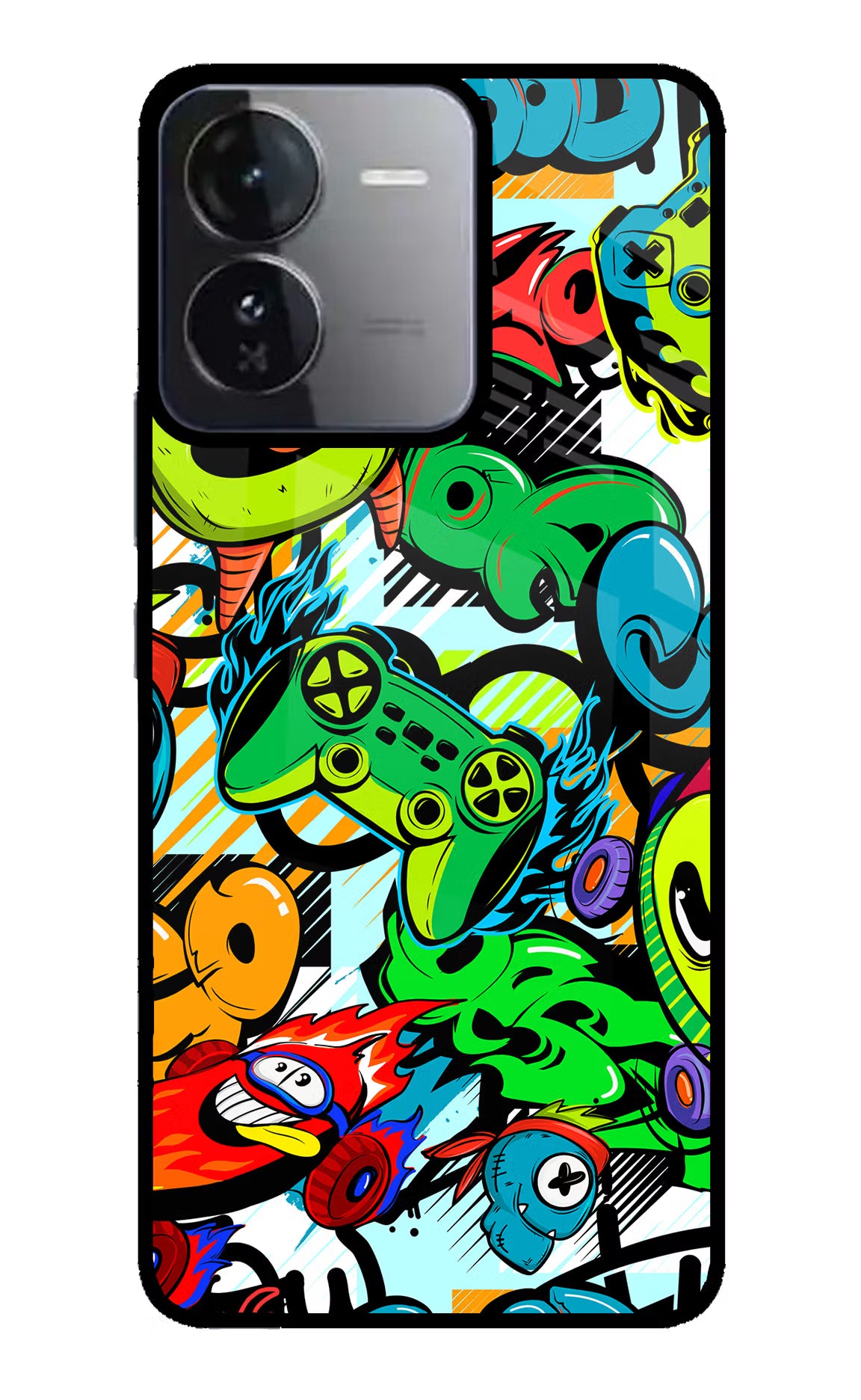 Game Doodle iQOO Z9 5G Glass Case Back Cover by Casekaro
