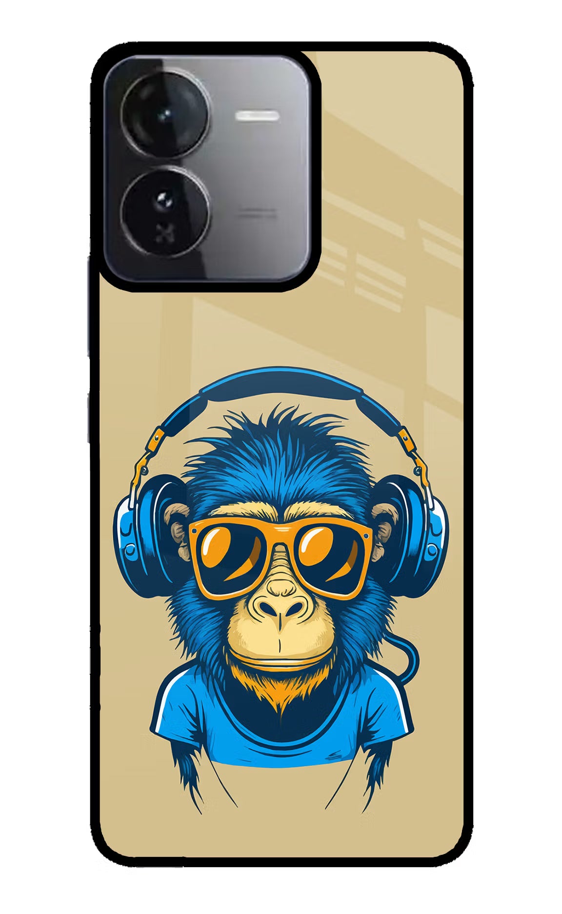Monkey Headphone iQOO Z9 5G Glass Case Back Cover by Casekaro