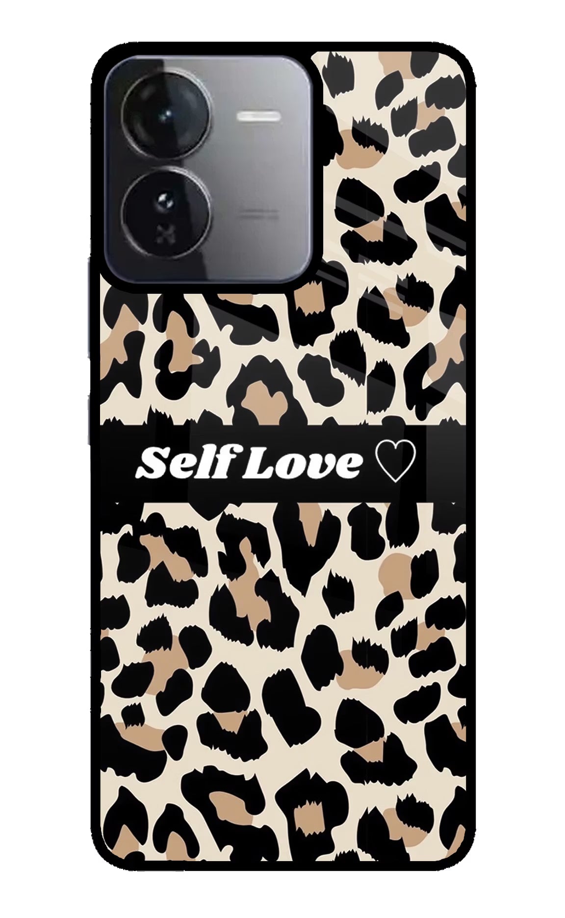 Leopard Print Self Love iQOO Z9 5G Glass Case Back Cover by Casekaro