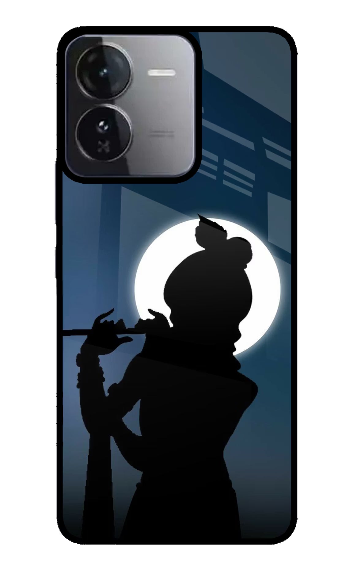 Shri Krishna Silhouette iQOO Z9 5G Glass Case Back Cover by Casekaro