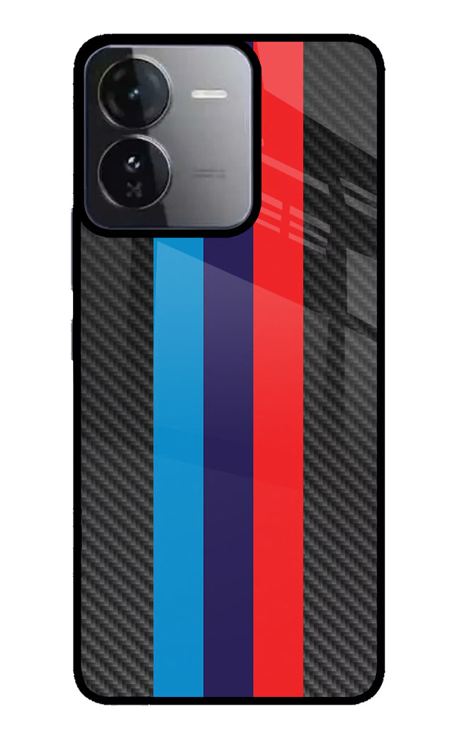 BMW Stripes Pattern iQOO Z9 5G Glass Case Back Cover by Casekaro