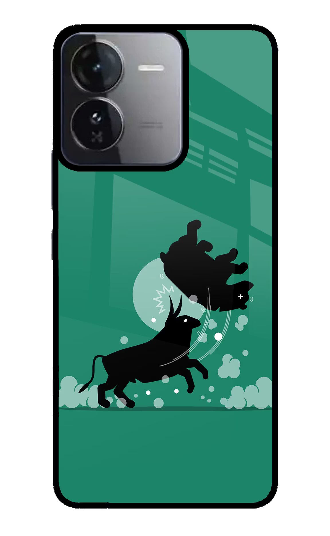Bull Conqueror iQOO Z9 5G Glass Case Back Cover by Casekaro