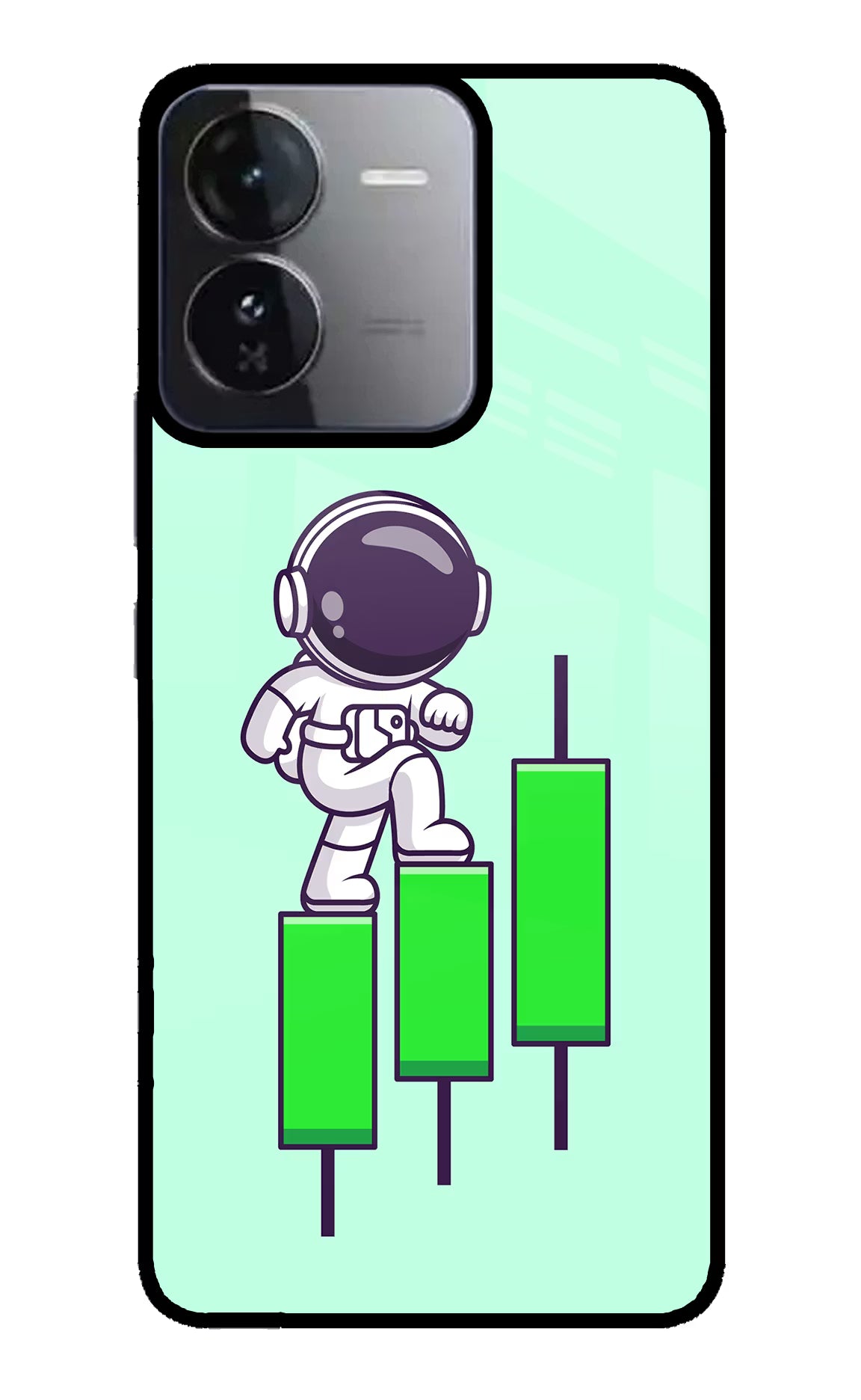 Astronaut Trader iQOO Z9 5G Glass Case Back Cover by Casekaro