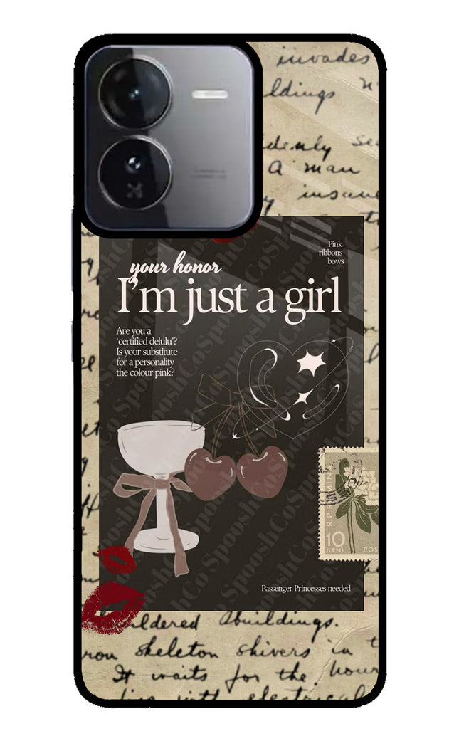 I am just a girl iQOO Z9 5G Glass Case
