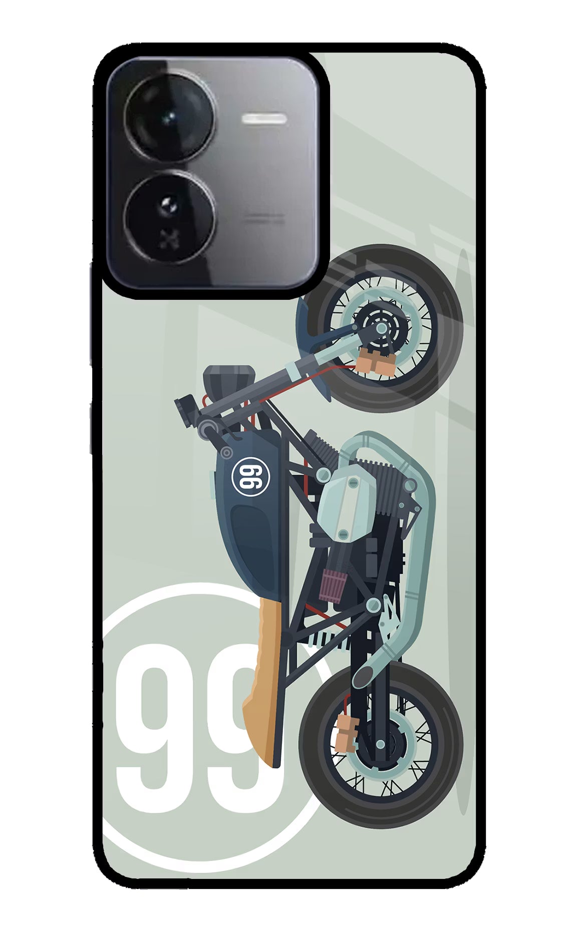 Classic Cafe Racer 99 iQOO Z9 5G Glass Case Back Cover by Casekaro