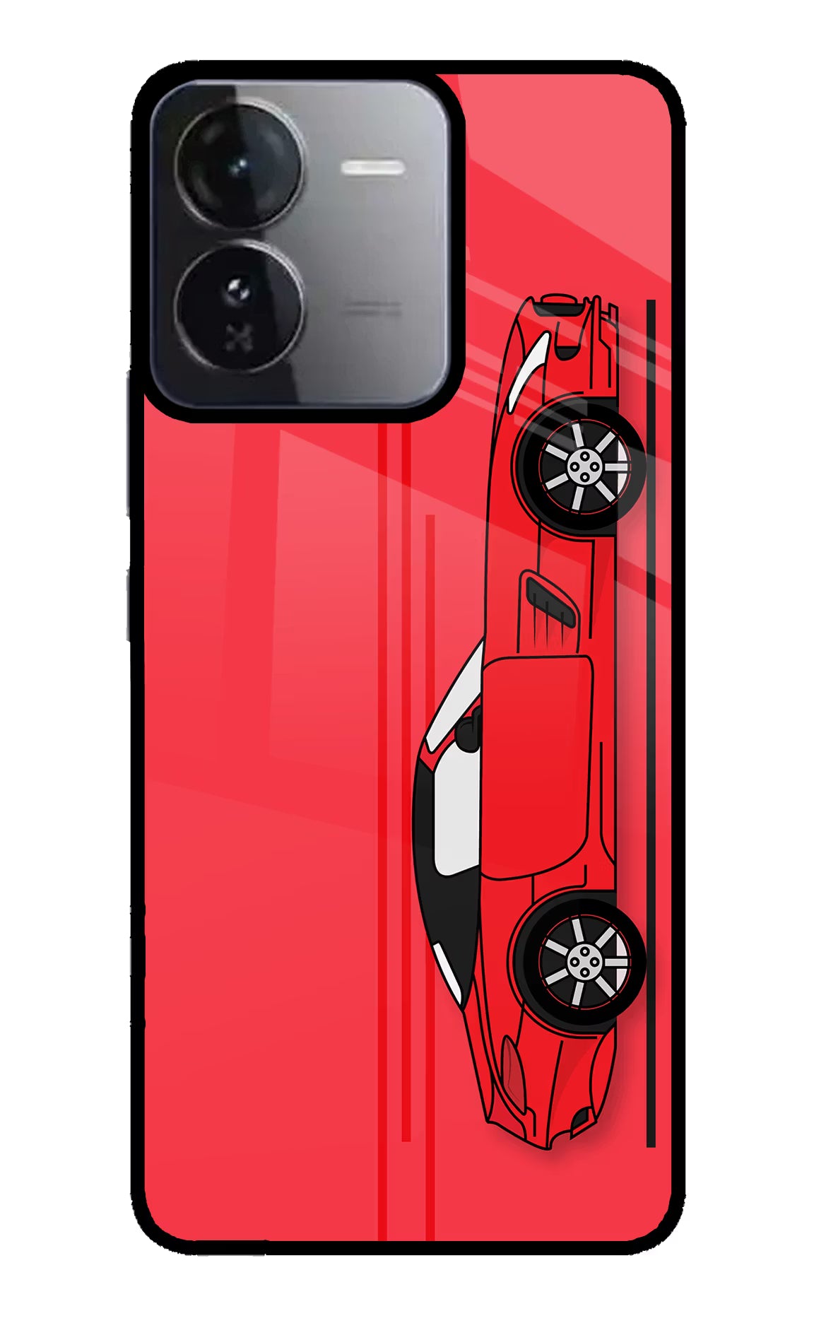 Red Velocity iQOO Z9 5G Glass Case Back Cover by Casekaro