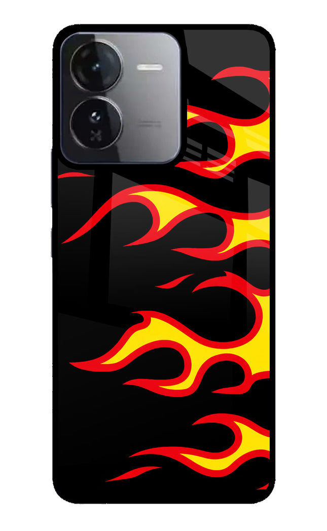 Side Sweep Flames iQOO Z9 5G Glass Case