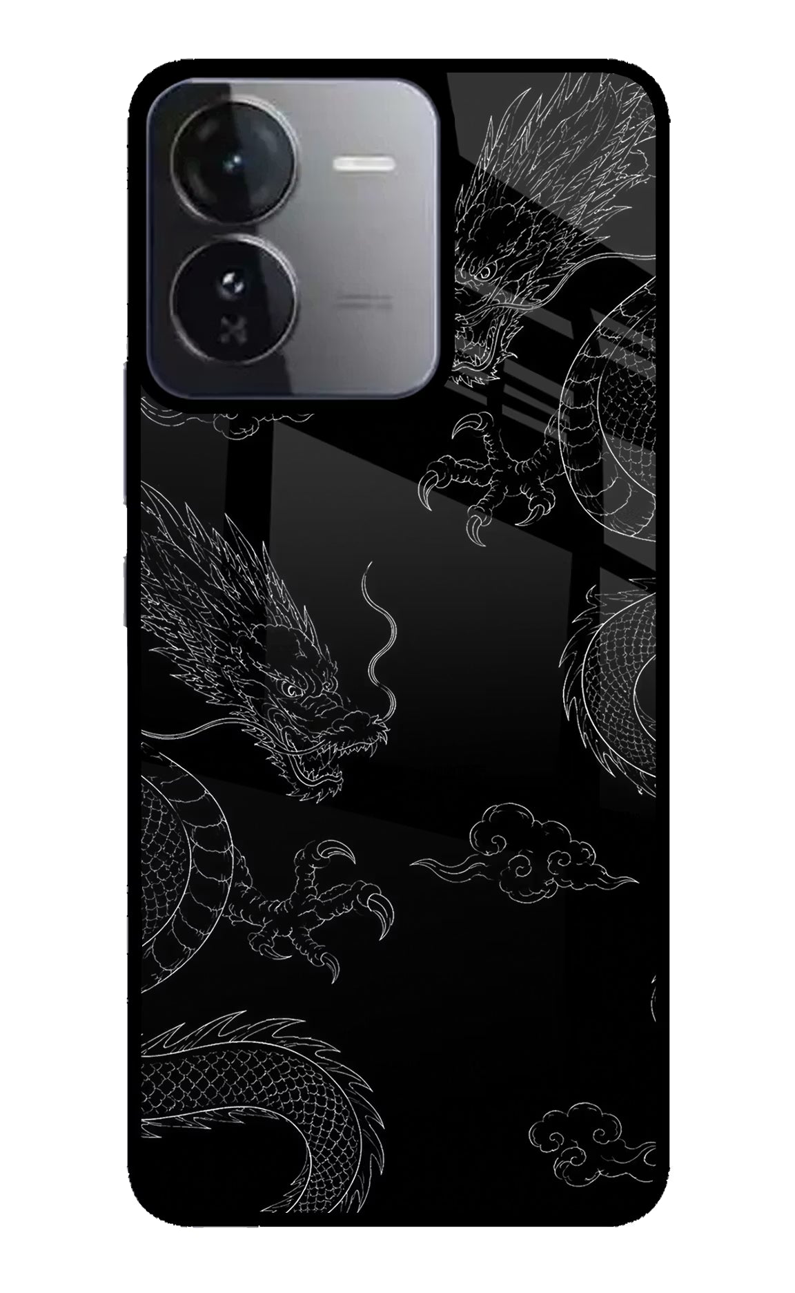 Twin Dragons iQOO Z9 5G Glass Case Back Cover by Casekaro