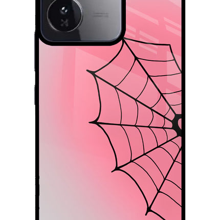 Pink Web iQOO Z9 5G Glass Case