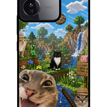 Minecraft Cat Chaos iQOO Z9 5G Glass Case