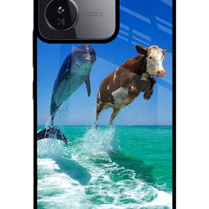 Dolphin vs Cow iQOO Z9 5G Glass Case
