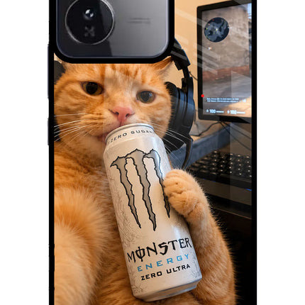 Gamer Cat Energy iQOO Z9 5G Glass Case