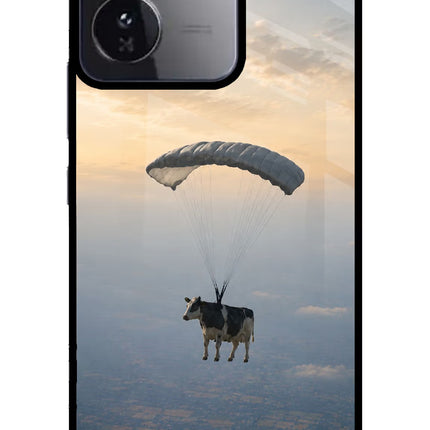 Skydiving Cow iQOO Z9 5G Glass Case