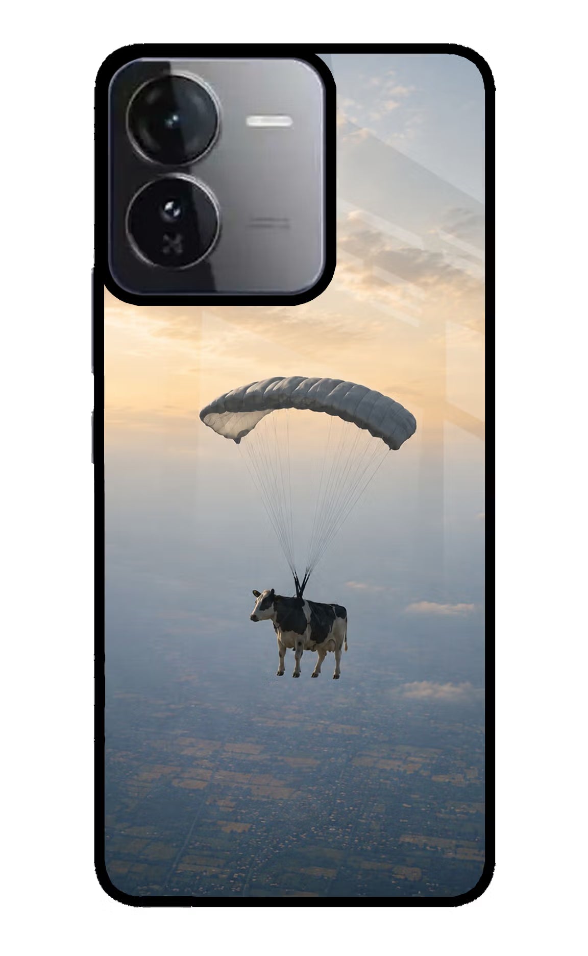 Skydiving Cow iQOO Z9 5G Glass Case