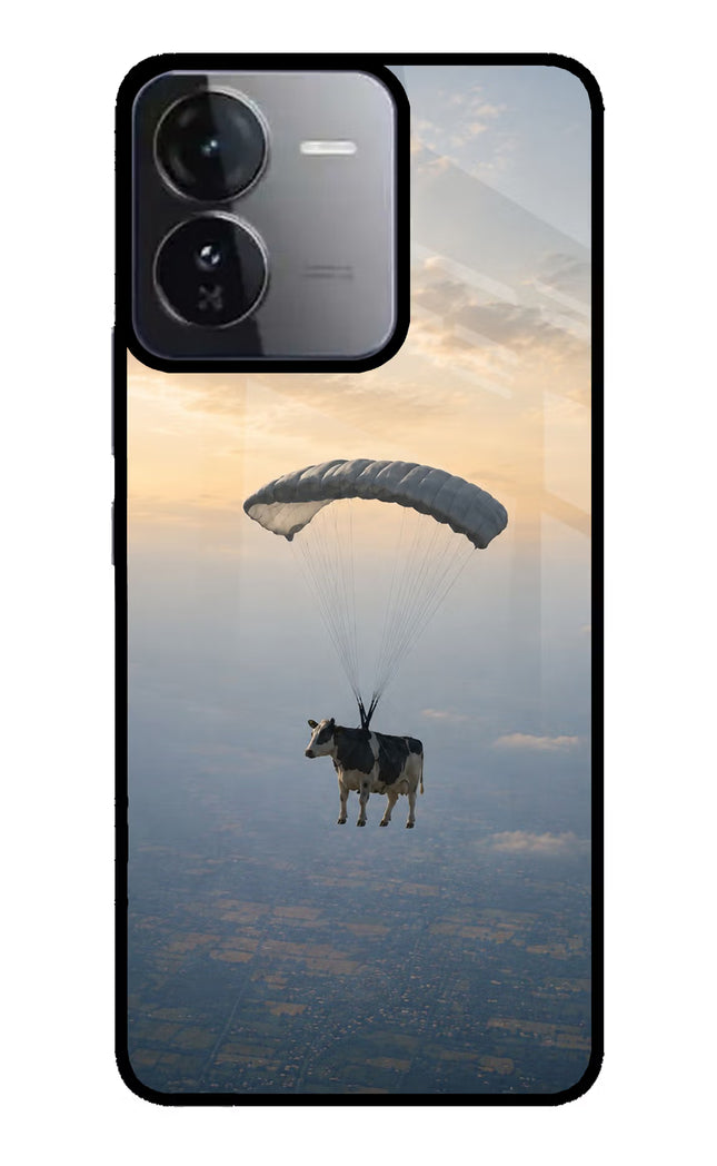 Skydiving Cow iQOO Z9 5G Glass Case