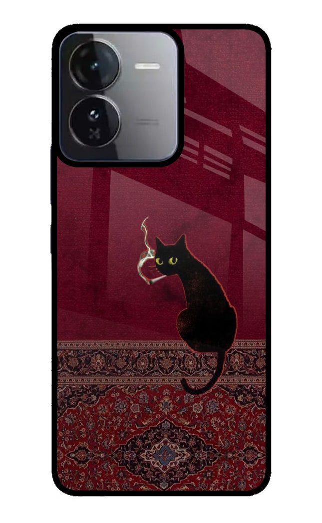 Midnight Cat iQOO Z9 5G Glass Case Back Cover by Casekaro