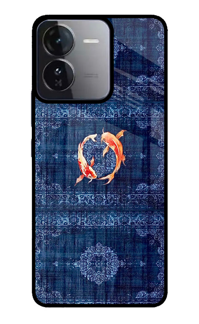 Koi Blue iQOO Z9 5G Glass Case Back Cover by Casekaro