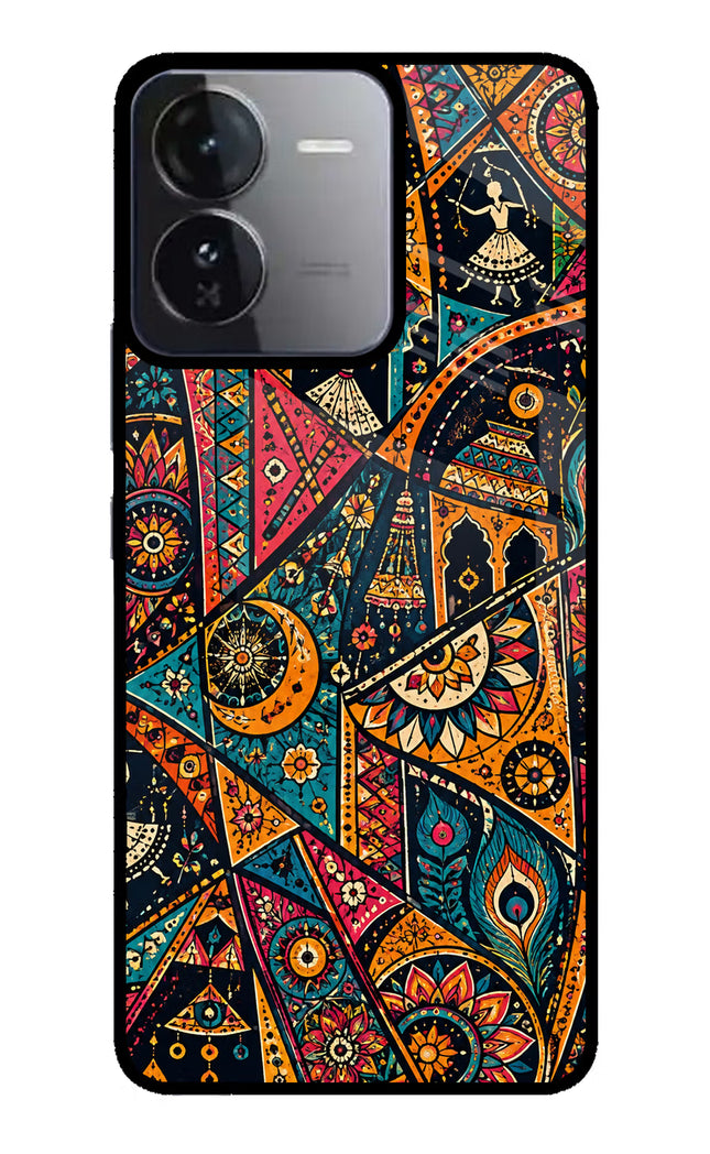 Folk Print iQOO Z9 5G Glass Case Back Cover by Casekaro