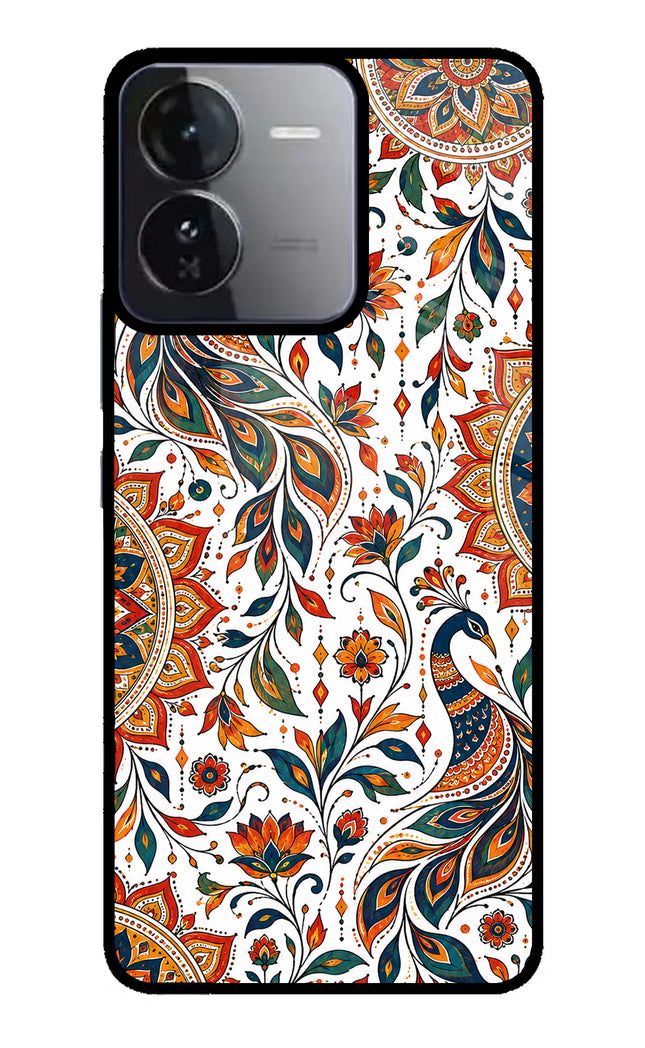 White Mayura iQOO Z9 5G Glass Case Back Cover by Casekaro