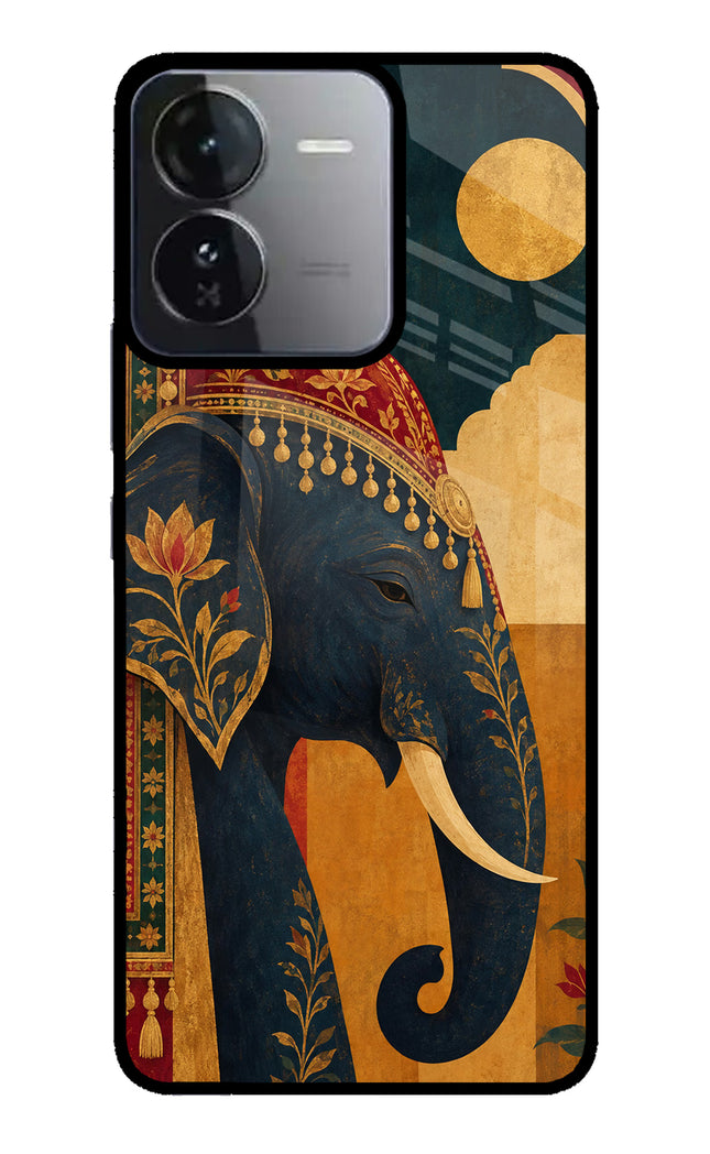 Royal Elephant iQOO Z9 5G Glass Case Back Cover by Casekaro