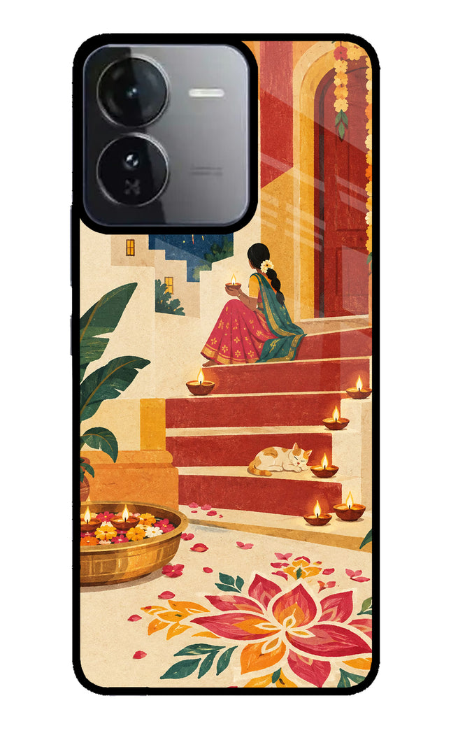 Diwali Rangoli iQOO Z9 5G Glass Case Back Cover by Casekaro