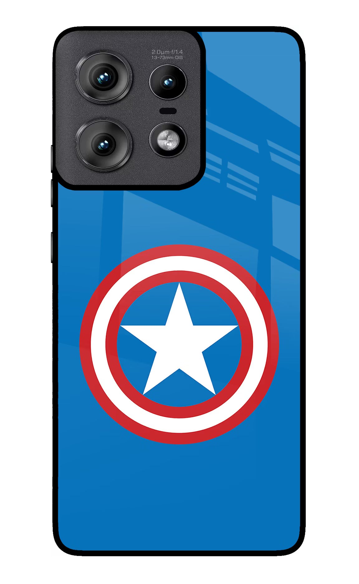 Captain America Logo Moto Edge 50 Pro 5G Glass Case Back Cover by Casekaro