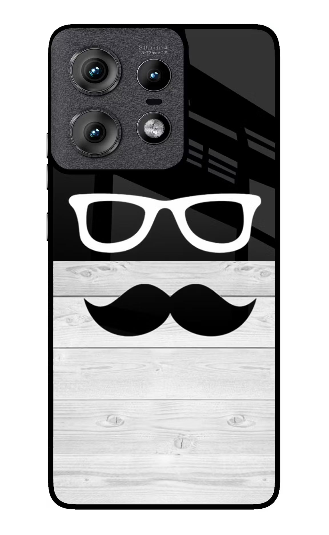 Mustache Moto Edge 50 Pro 5G Glass Case Back Cover by Casekaro
