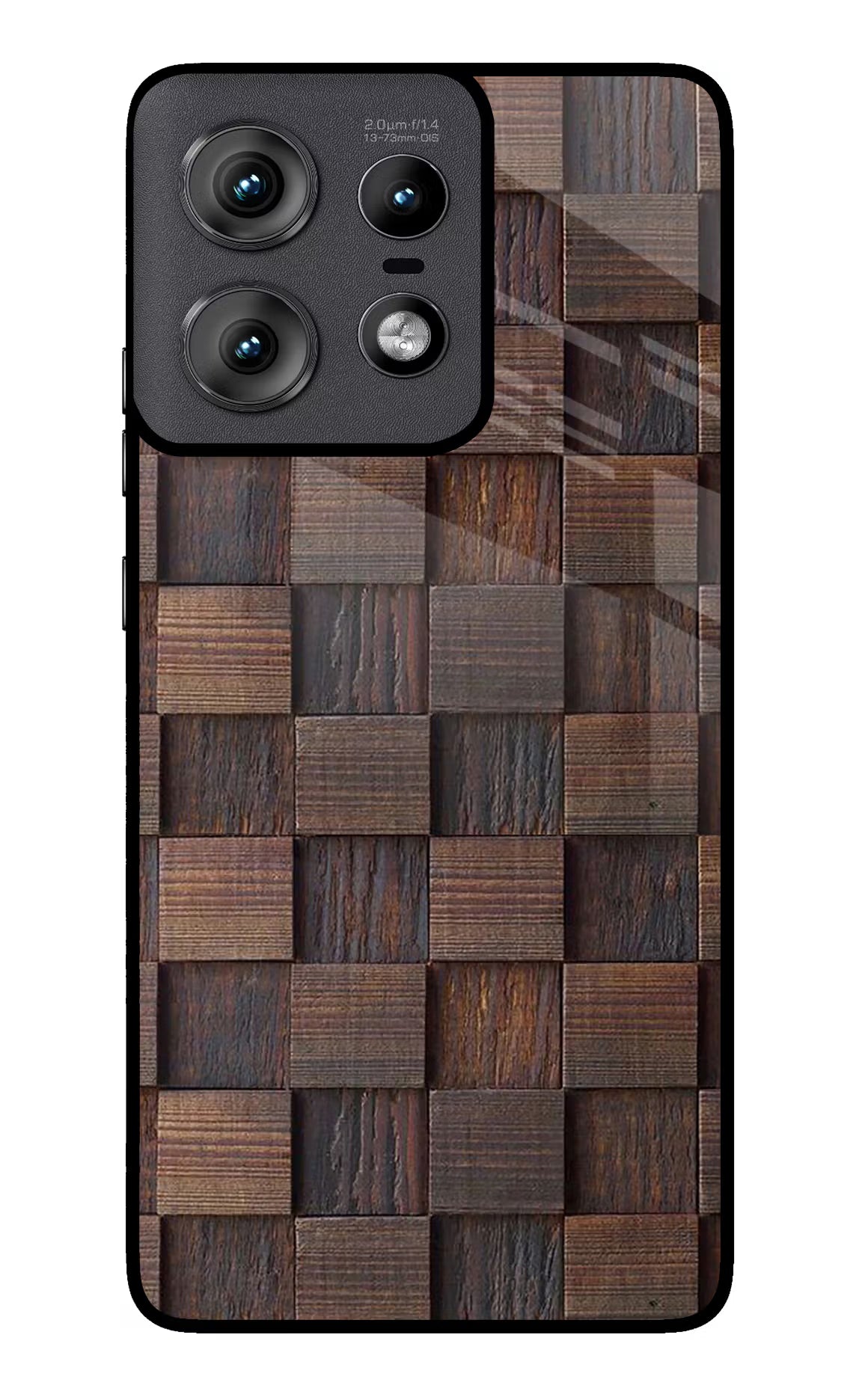 Wooden Cube Design Moto Edge 50 Pro 5G Glass Case Back Cover by Casekaro