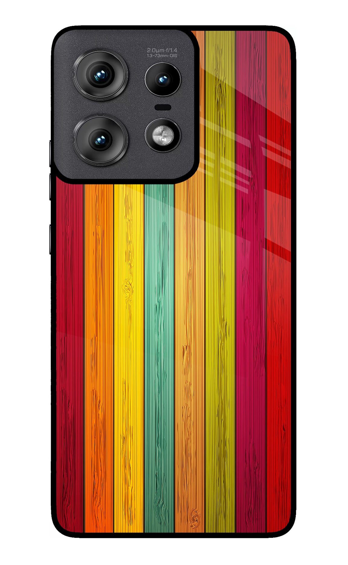 Multicolor Wooden Moto Edge 50 Pro 5G Glass Case