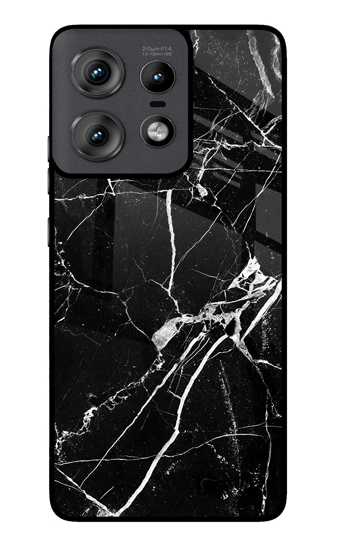 Black Marble Pattern Moto Edge 50 Pro 5G Glass Case