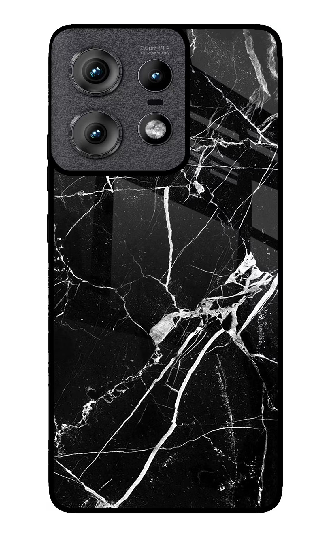 Black Marble Pattern Moto Edge 50 Pro 5G Glass Case Back Cover by Casekaro