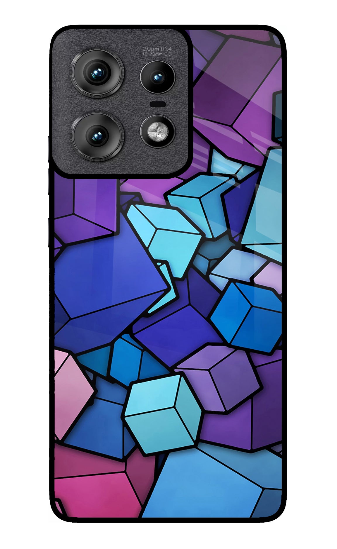 Cubic Abstract Moto Edge 50 Pro 5G Glass Case