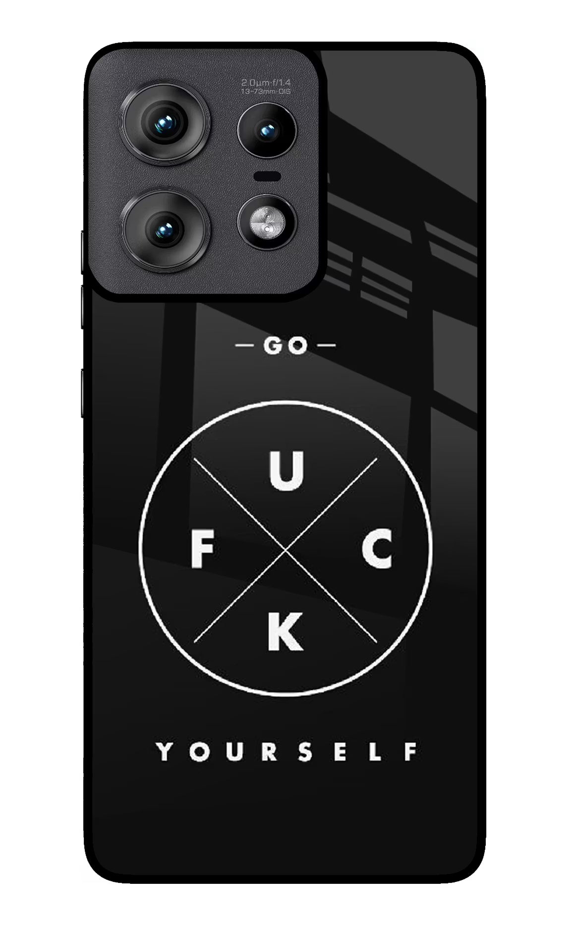 Go Fuck Yourself Moto Edge 50 Pro 5G Glass Case Back Cover by Casekaro
