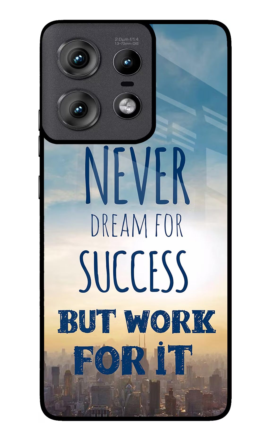 Never Dream For Success But Work For It Moto Edge 50 Pro 5G Glass Case Back Cover by Casekaro