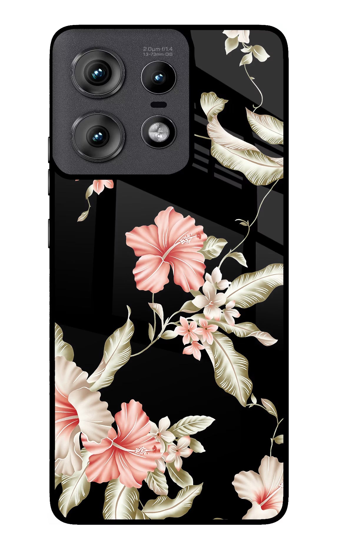 Flowers Moto Edge 50 Pro 5G Glass Case Back Cover by Casekaro