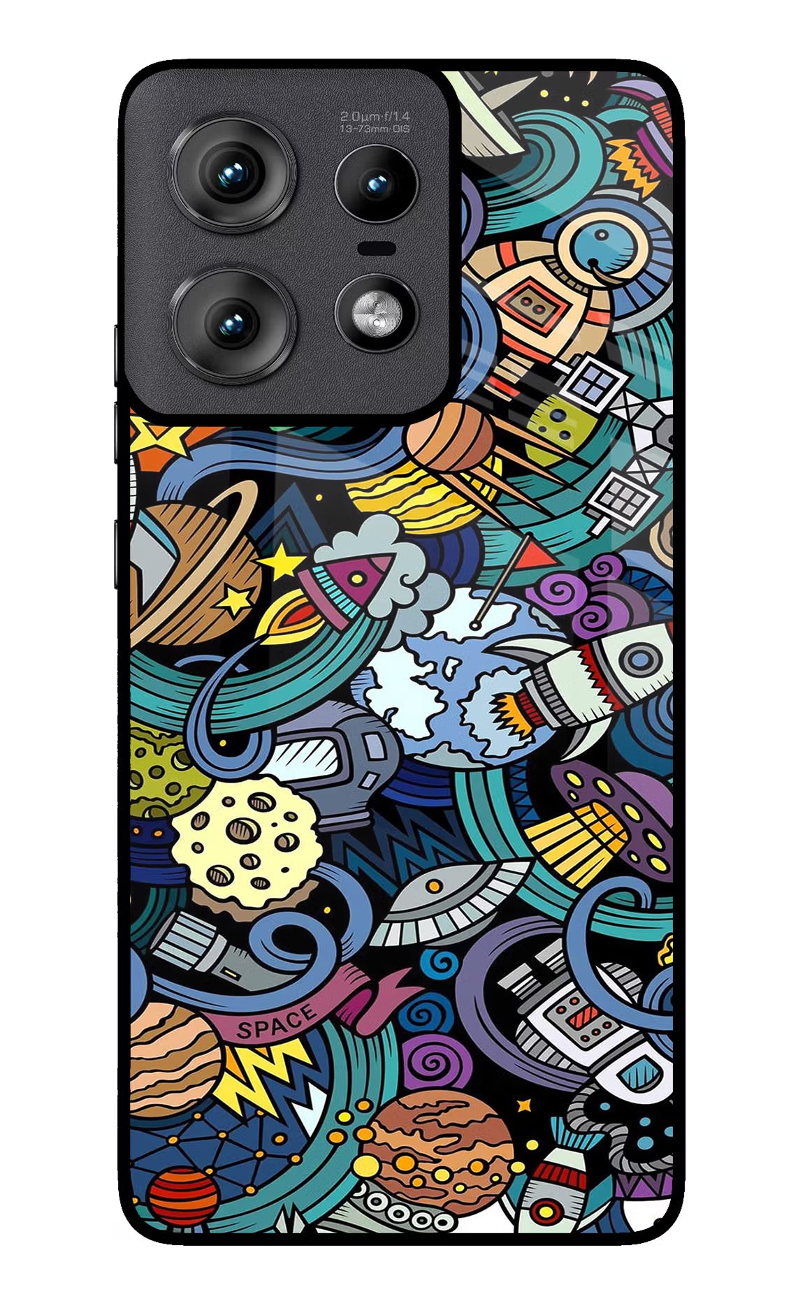 Space Abstract Moto Edge 50 Pro 5G Glass Case Back Cover by Casekaro