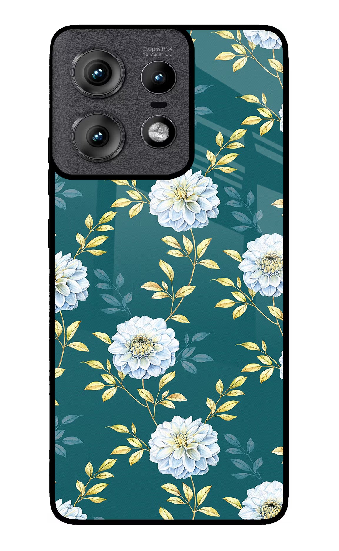 Flowers Moto Edge 50 Pro 5G Glass Case Back Cover by Casekaro