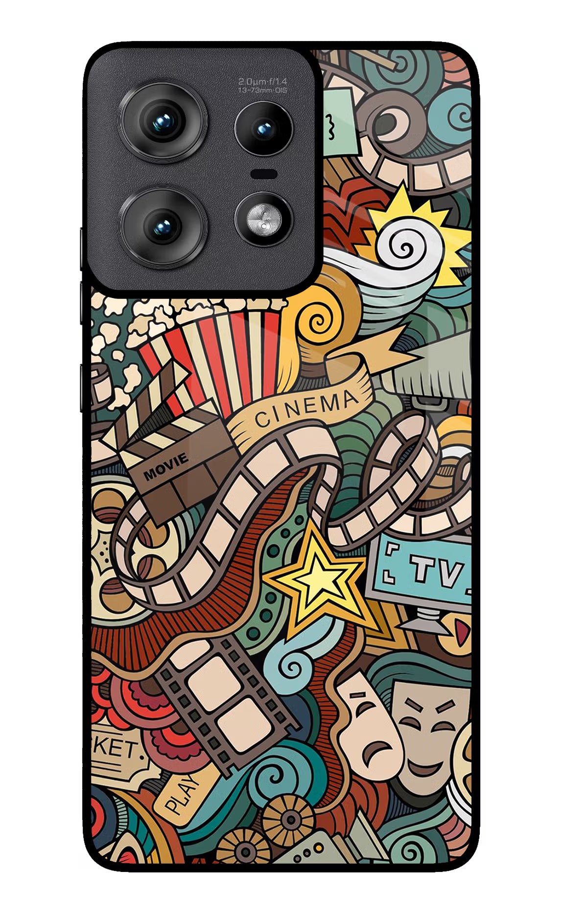 Cinema Abstract Moto Edge 50 Pro 5G Glass Case Back Cover by Casekaro