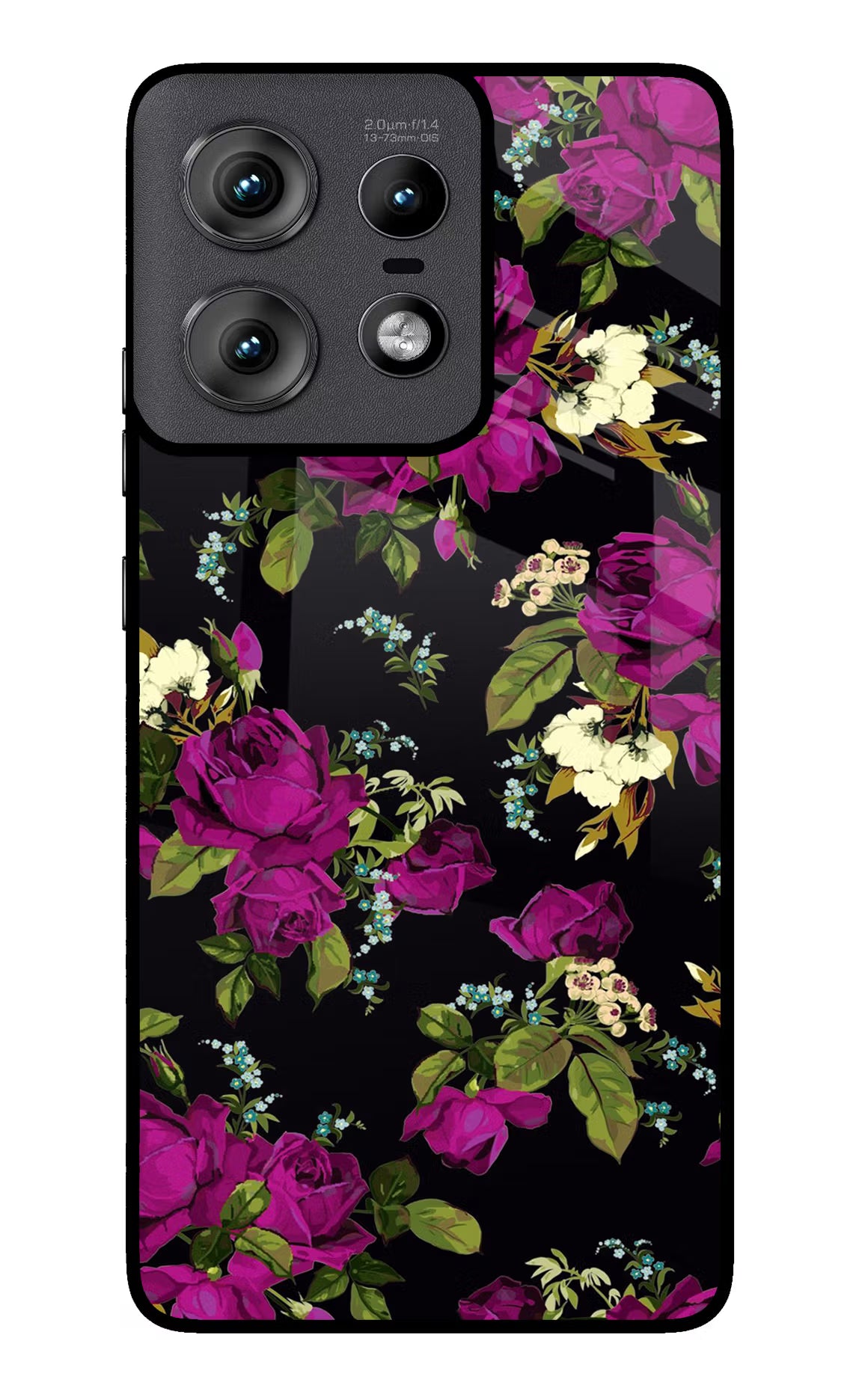 Flowers Moto Edge 50 Pro 5G Glass Case Back Cover by Casekaro