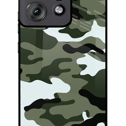 Camouflage Moto Edge 50 Pro 5G Glass Case Back Cover by Casekaro