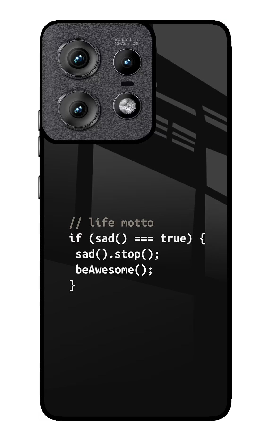 Life Motto Code Moto Edge 50 Pro 5G Glass Case Back Cover by Casekaro