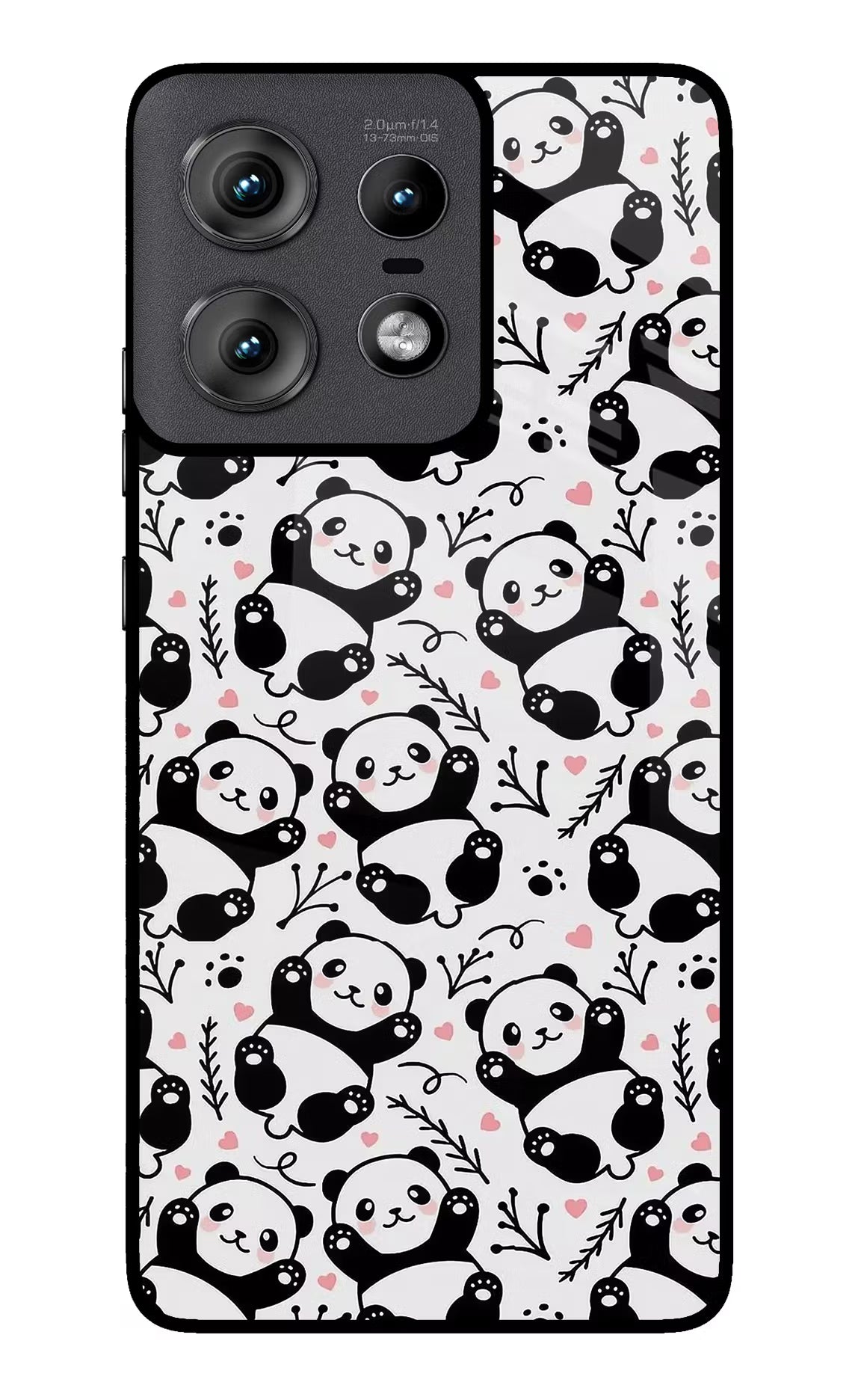 Cute Panda Moto Edge 50 Pro 5G Glass Case Back Cover by Casekaro