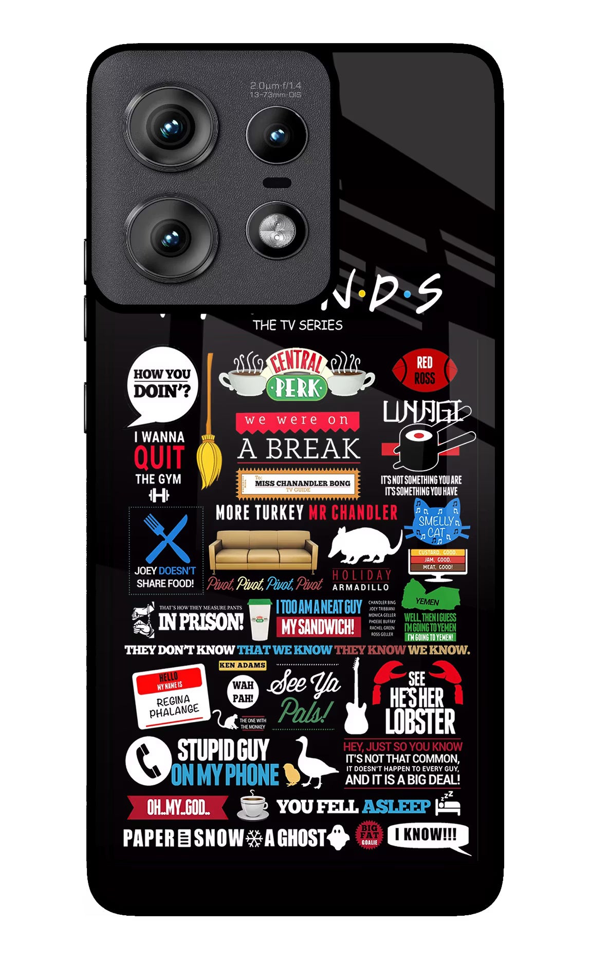 FRIENDS Moto Edge 50 Pro 5G Glass Case Back Cover by Casekaro