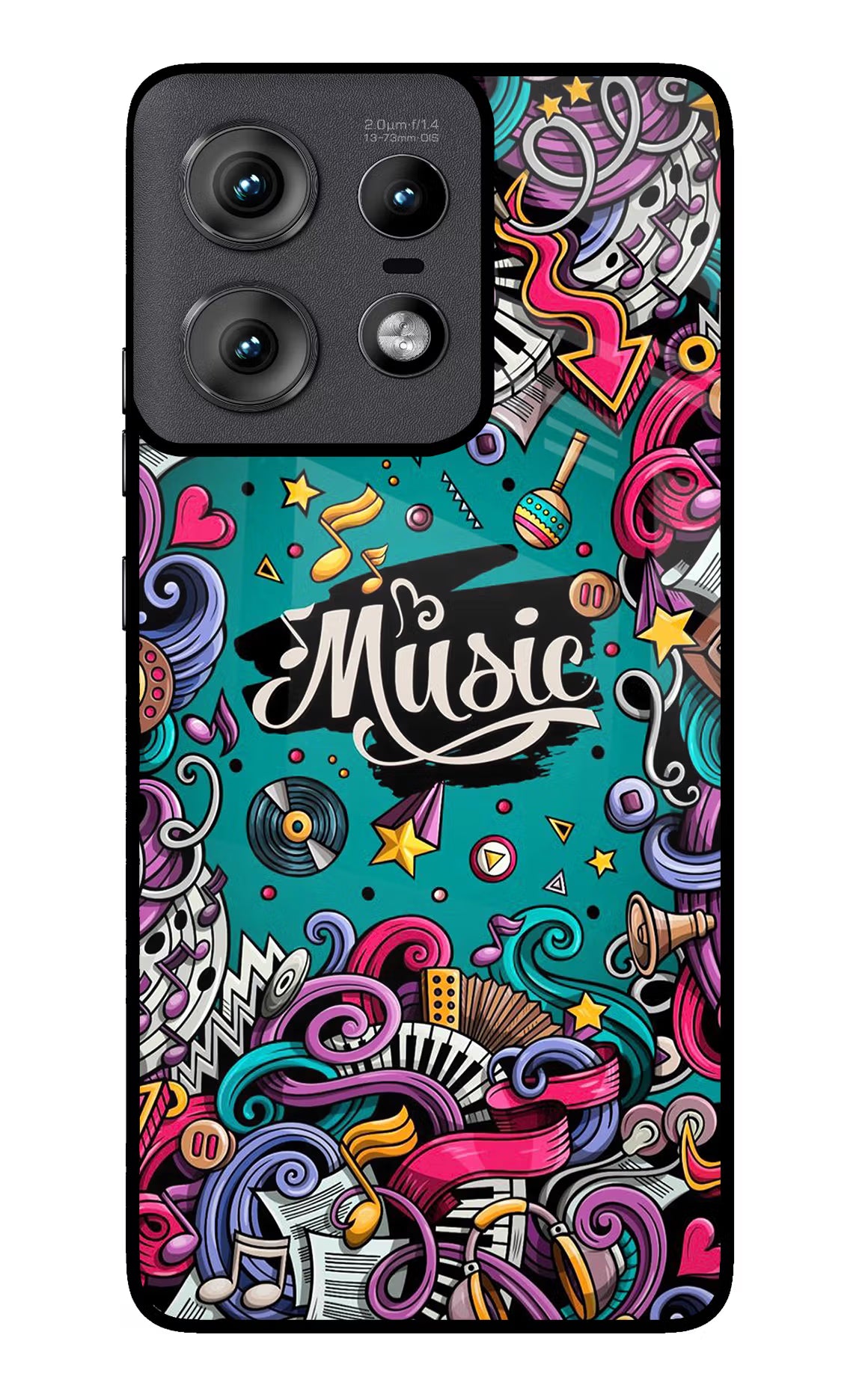 Music Graffiti Moto Edge 50 Pro 5G Glass Case Back Cover by Casekaro