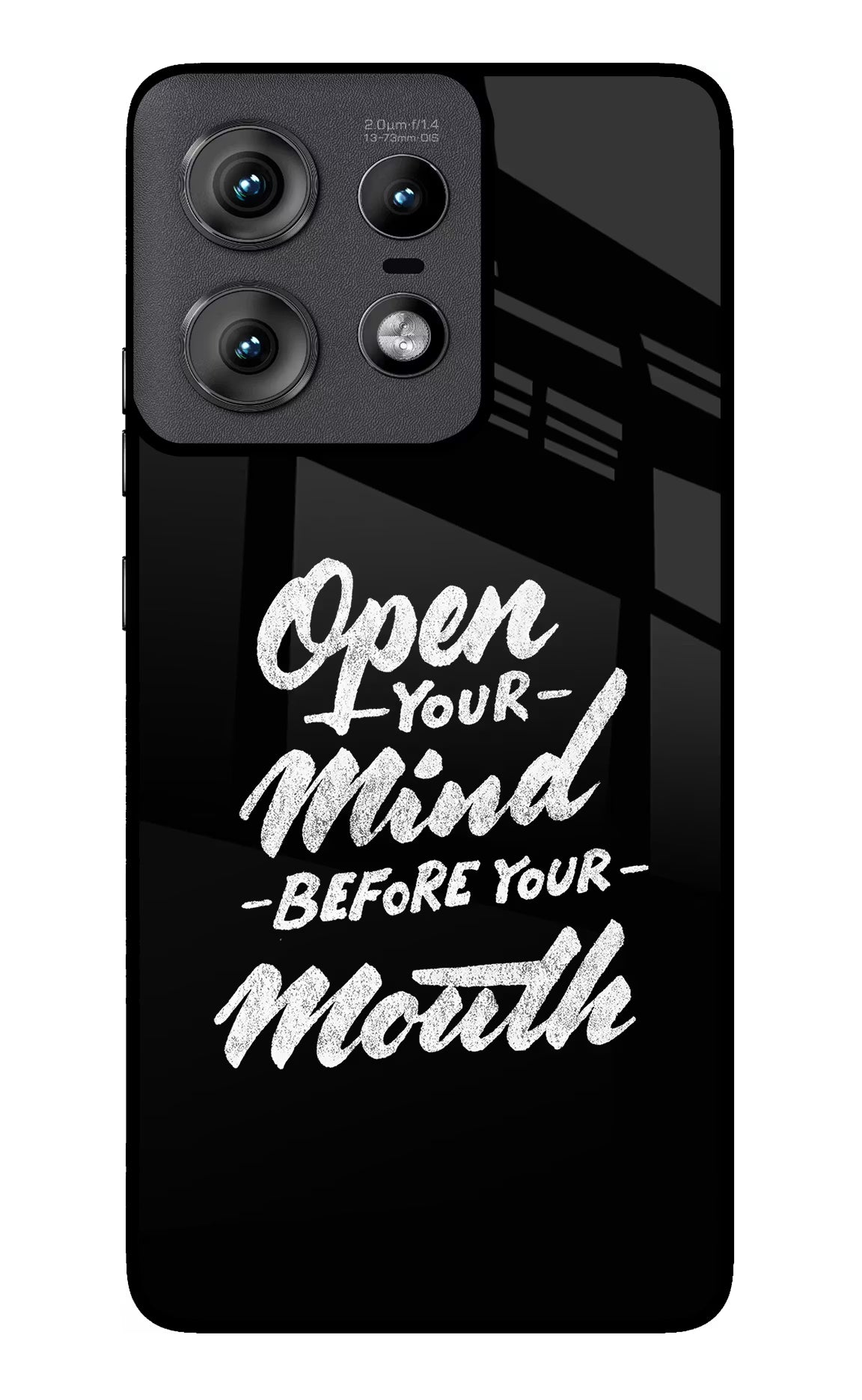 Open Your Mind Before Your Mouth Moto Edge 50 Pro 5G Glass Case Back Cover by Casekaro