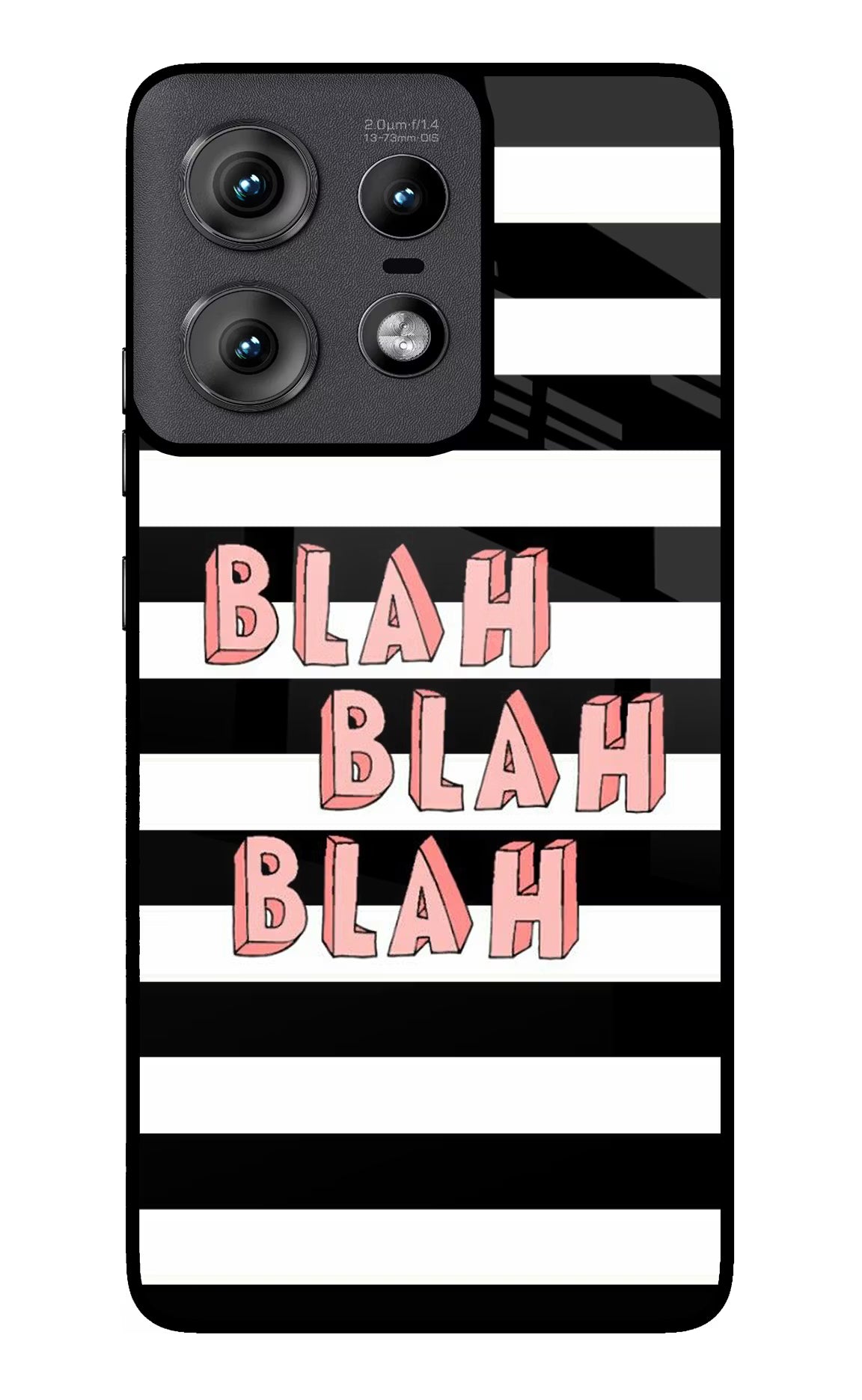Blah Blah Blah Moto Edge 50 Pro 5G Glass Case Back Cover by Casekaro